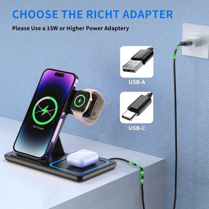 3-in-1 Fast Wireless Charger Station
