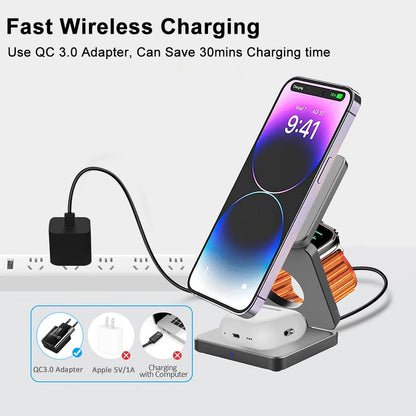 3-in-1 Foldable Magnetic Wireless Charging Station