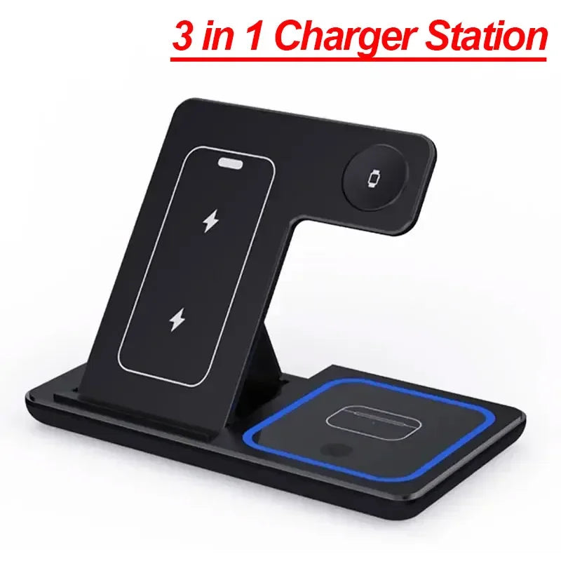 3-in-1 Fast Wireless Charger Station