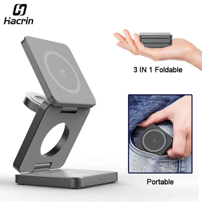 3-in-1 Foldable Magnetic Wireless Charging Station