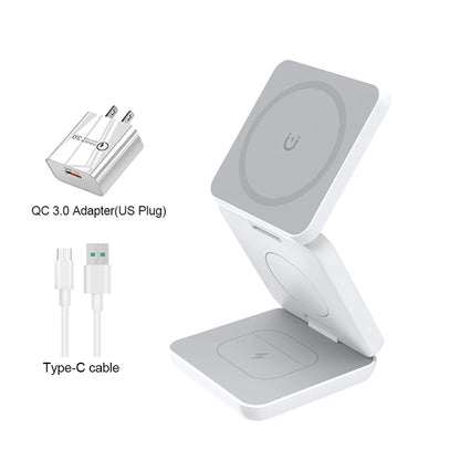 3-in-1 Foldable Magnetic Wireless Charging Station