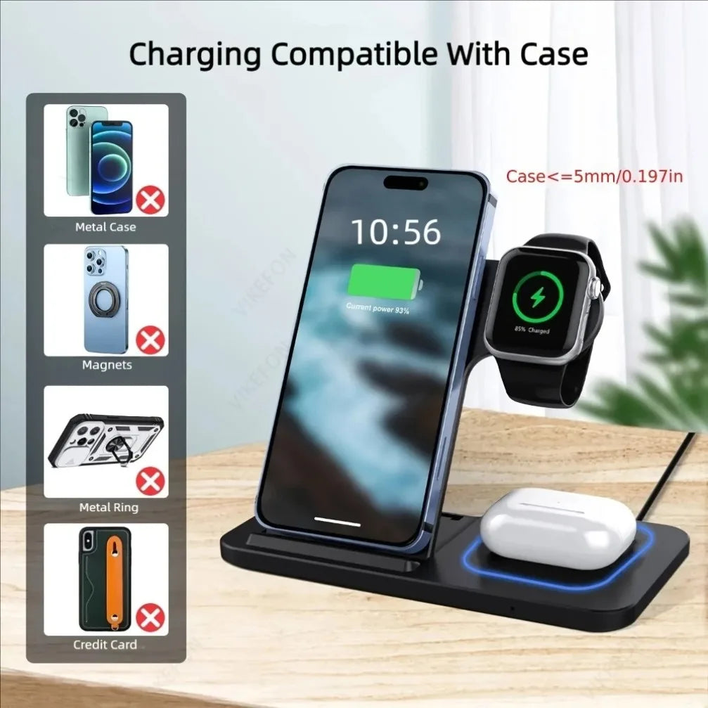 3-in-1 Fast Wireless Charger Station