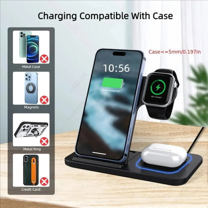 3-in-1 Fast Wireless Charger Station