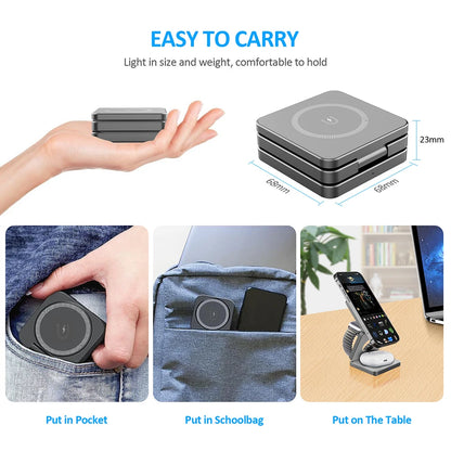 3-in-1 Foldable Magnetic Wireless Charging Station
