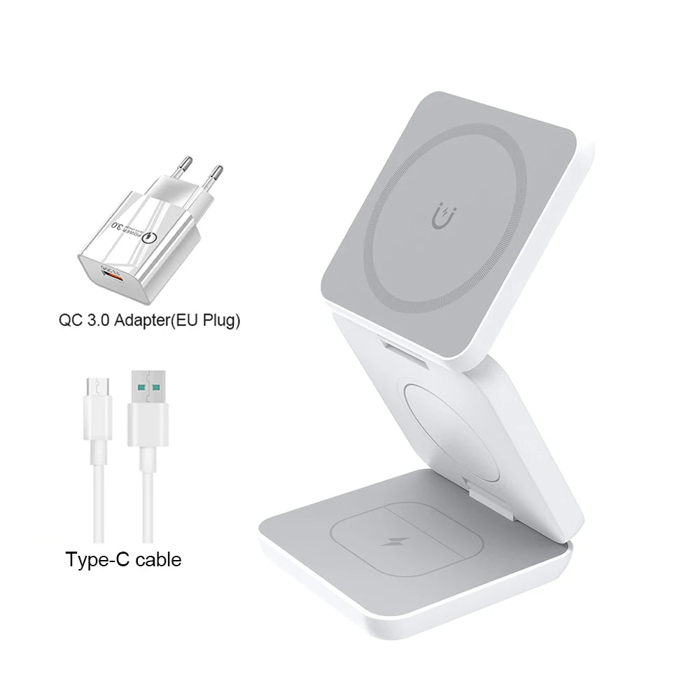 3-in-1 Foldable Magnetic Wireless Charging Station